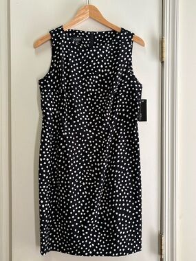 AGB Black & White Polka Dot Midi Sheath Dress